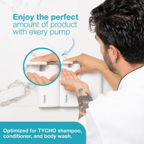 Miniatura 5 de TYCHO Dispensadores de ducha y champú hidratante y acondicionador hidratante (2+2) – No necesita herramientas para champú y acondicionador Champú