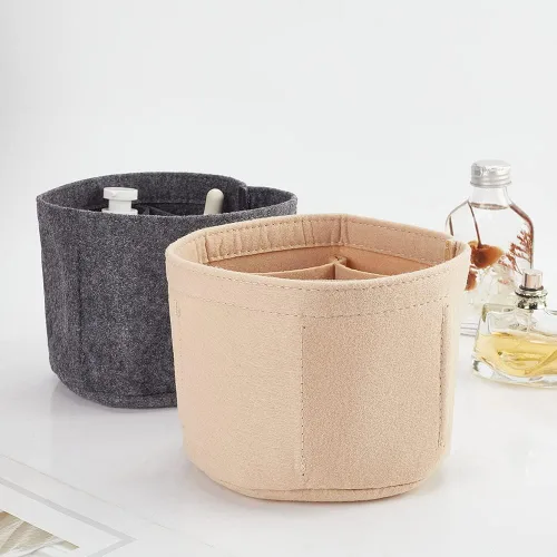 Miniatura 6 de WADORN Inserto organizador de bolso de fieltro, forro de inserción de bolso para LV Cannes, organizador de bolsa redonda con forma de barril, bolsa