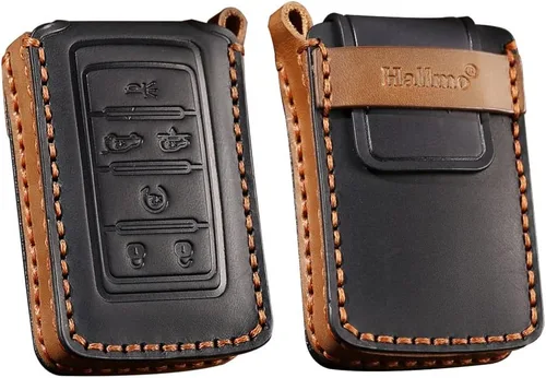 Miniatura 3 de SANRILY Funda de cuero prémium para llavero para Jeep Grand Cherokee L 2022 2021 con control remoto de entrada sin llave, protector completo