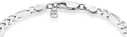 Miniatura 2 de MiaBella Solid 925 Sterling Silver Italian 5mm Diamond-Cut Figaro Chain Bracelet for Women Men Made in Italy