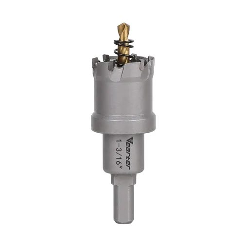 Miniatura 20 de Sierra perforadora de carburo de 1-1/2 pulgadas (1.496 in) para metal duro, cortador de agujeros con punta de carburo de tungsteno con broca piloto