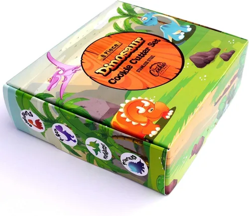 Miniatura 2 de Juego de cortador de galletas de dinosaurio, 8 piezas, acero inoxidable