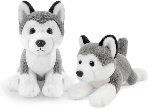 Miniatura 9 de Playful Beagle - Animal de peluche realista de 10 pulgadas en cuclillas y acostado para perro, suave peluche para niños