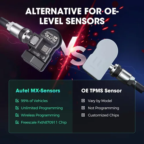 Miniatura 3 de Autel Sensor TPMS, sensor MX-2 en 1 (315 MHz + 433 MHz) para el 99% de los automóviles, programación inalámbrica 100% clonable, igual que