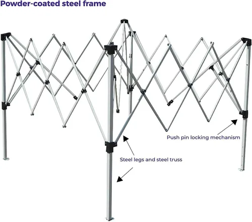 Miniatura 3 de Impact Canopy Carpa Desplegable con Patas Inclinadas de 10 x 10 Pies, Caqui - Sin Pared Lateral