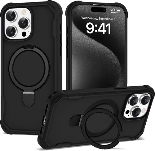 Miniatura 40 de Funda compatible con iPhone 12 y 12 Pro de 6.1 pulgadas con soporte de anillo magnético [protección militar contra caídas] [compatible con MagSafe]