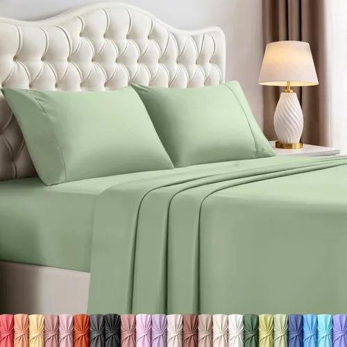 Miniatura 45 de Juego de sábanas King de Utopia Bedding – Juego de 4 sábanas para cama King, microfibra suave y transpirable, incluye 1 sábana bajera, 1 sábana Beige
