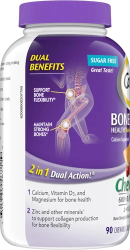 Miniatura 10 de Caltrate Chewables 600 Plus D3 Plus Minerals Suplemento de vitamina D de calcio, cereza, naranja y fruta, 90