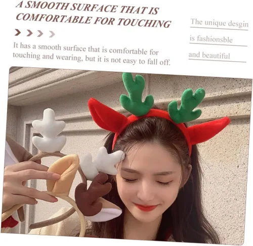 Miniatura 9 de Abaodam 5pcs Antler Headband Santa Claus Costume for Kids Christmas Elk Headband Antler Hair Hoops Disfraz De Santa Claus Para Adulto Elk Antlers
