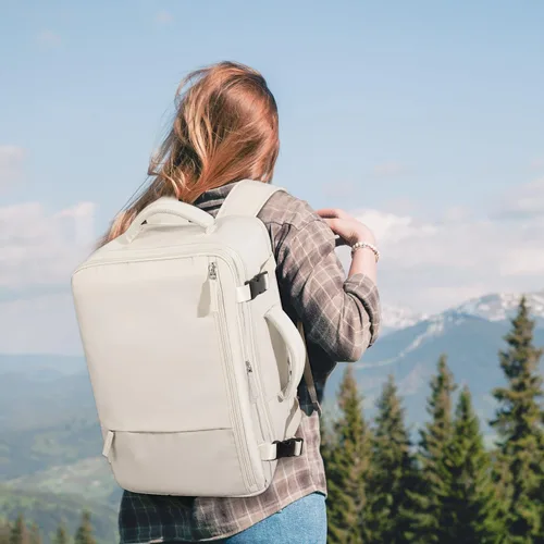 Miniatura 66 de Mochila de Viaje Snoffic para Mujer, Negro, 17 pulg.