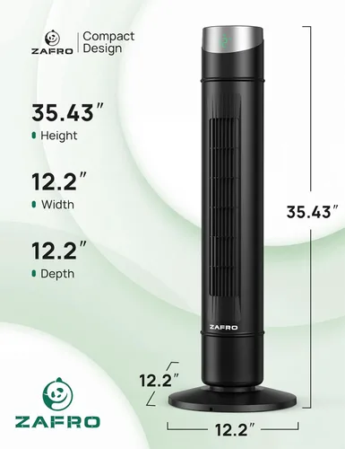 Miniatura 15 de ZAFRO Ventilador de torre inteligente para dormitorio, ventilador de torre oscilante de 120°, 28 pies/s de alta velocidad, 12 velocidades, 4 modos