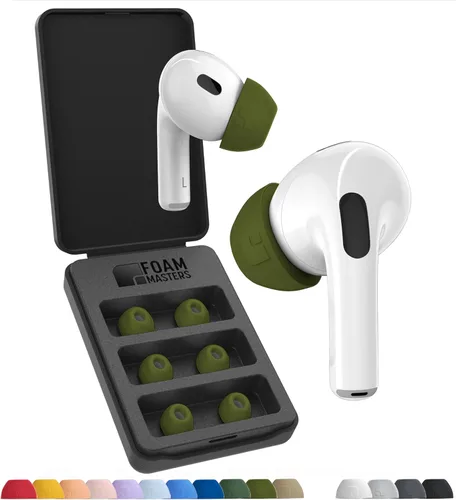 Miniatura 13 de Almohadillas de espuma viscoelástica prémium para AirPods Pro 1° y 2° generación, 3 pares, versión Black Magic 6.0, cómodas, seguras, mejor Gris