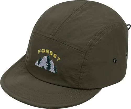 Miniatura 22 de Clakllie Sombrero de ala plana de 5 paneles sin estructura, gorra de ala corta de secado rápido, gorra de béisbol de nailon transpirable