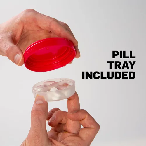 Miniatura 4 de BlenderBottle ProStak frascos de almacenamiento Twist n' Lock de expansión 2 paquetes con bandeja para pastillas, todo negro