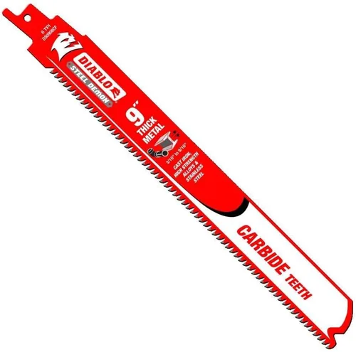 Diablo DS0908CF10 - Hojas de sierra recíproca Steel Demon de 9" con 8 TPI, dientes de carburo, para metal grueso (paquete de 10)