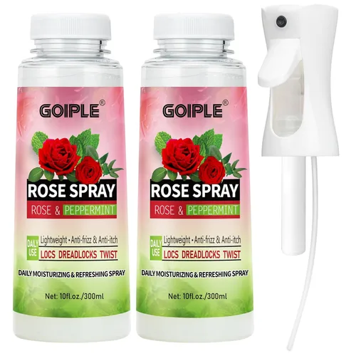 2 unidades de agua de rosas para el cabello Loc Spray hidratante refrescante para rastas – Crema hidratante para el cuero cabelludo de agua de rosas