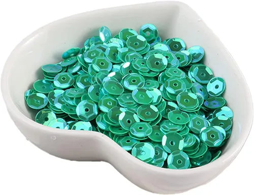 Zhiheng Surtido de 4 tamaños de 0.157 in, 0.197 in, 0.236 in, 0.315 in, lentejuelas redondas con agujeros, paillettes redondos para costura, boda,