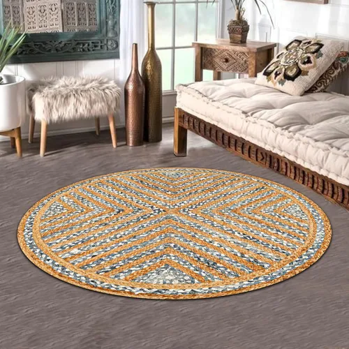 Miniatura 11 de Light & Pro Alfombra de yute, 2 x 3, natural, hecha a mano, trenzada, reversible, alfombra rústica