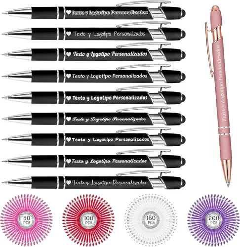 Miniatura 79 de Bolígrafos personalizados personalizados con grabado gratuito a granel con mensaje de nombre, bolígrafos personalizados para negocios, oficina