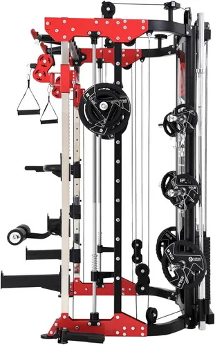 Miniatura 2 de Altas Strength 3058G Smith Machine - Gimnasio en casa con pilas dobles de peso de 200 libras, capacidad de 1,000 libras, jaula de alimentación