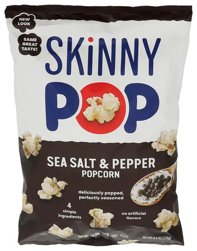 Miniatura 4 de SkinnyPop - Palomitas de maíz de sal marina y pimienta, sin gluten, sin OMG, bocadillos saludables para palomitas de maíz, Skinny Pop, bolsa