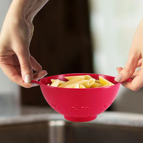 Miniatura 7 de Meadow Lane - Colador pequeño de 6 pulgadas, libre de BPA, apto para lavavajillas, con asas dobles, escurridor compacto de alimentos para bayas
