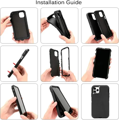 Miniatura 7 de Sansunto Funda para iPhone 13 Pro, doble capa de protección de cuerpo completo para hombres y mujeres, funda de goma de silicona no incorporada