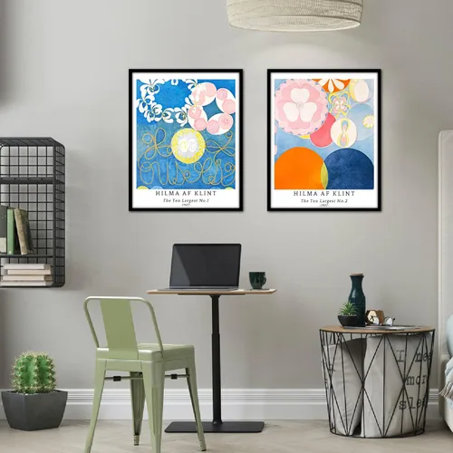 Miniatura 5 de Juego de 4 impresiones artísticas sin marco, arte giclée de 11 x 14 pulgadas, arte geométrico abstracto, decoración de oficina, estética colorida