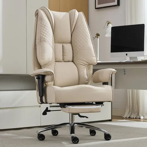 Miniatura 19 de EXCEBET Silla de oficina grande y alta con reposapiés, silla de oficina ejecutiva de piel sintética con respaldo alto 400lbs, sillas ergonómicas