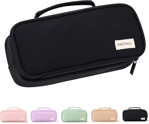 EASTHILL Estuche para lápices de gran capacidad, organizador de bolsa para bolígrafos, bolsa de lona para lápices con asa, suministros escolares
