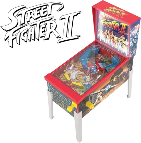 Miniatura 7 de Street Fighter II: Mini Arcade Pinball - Serie de coleccionistas, luces y sonidos, juego de mesa clásico, desafíos de tiro de habilidad, juguete