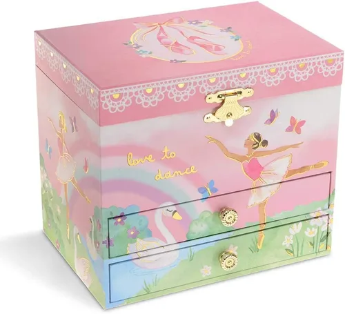 Miniatura 2 de Jewelkeeper Caja de música y juego de joyas de bailarina para niñas pequeñas, 3 regalos de bailarina para niñas, joyero musical de bailarina