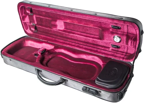 Paititi 5001L Stylus - Estuche para violín de tamaño completo, color gris con cerradura de combinación, bolsa extraíble y múltiples soportes para