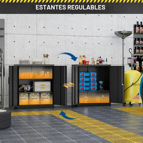 Miniatura 5 de Fesbos Armario de almacenamiento de metal, archivadores de acero de 36 pulgadas de alto con puertas con cerradura y estantes ajustables, gabinete