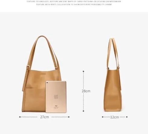 Miniatura 2 de Aiwanning - Bolso de piel auténtica para mujer, bolso de hombro, bolso de mano