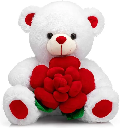 Miniatura 10 de BEJOY Oso de peluche animales de peluche oso de peluche sosteniendo rosa suave peluche regalo 16 pulgadas rosa