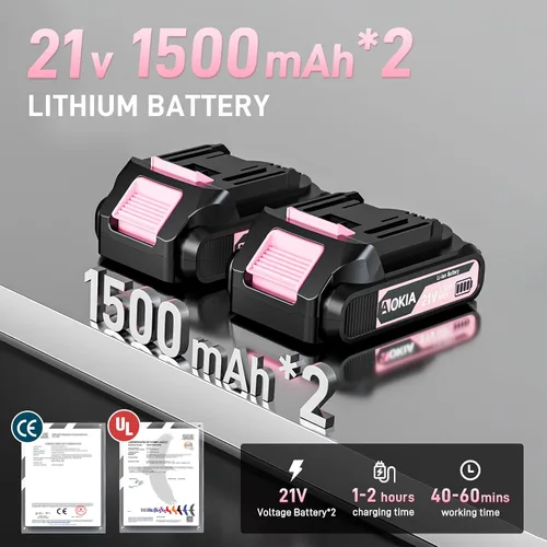 Miniatura 4 de AOKIA Motosierra Eléctrica Mini Inalámbrica, Pequeña de Mano 20V de 2 Baterías con Cargador, Motosierra de 6 Pulgadas, Operada con Batería, para Uso