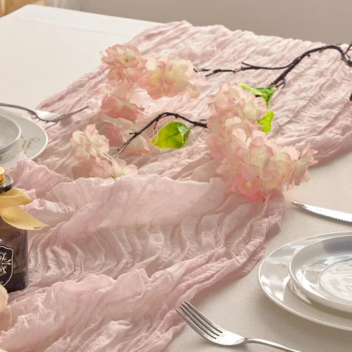 Miniatura 27 de BALCONY & FALCON Camino de mesa con borlas, lavable a máquina, caminos de mesa decorativos de lujo para el hogar para comedor, fiestas, banquetes