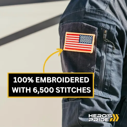 Miniatura 5 de Hero's Pride Parches tácticos de la bandera estadounidense, 3-3/8 x 2 pulgadas, parche bordado para uniforme de Estados Unidos, cosido para ropa