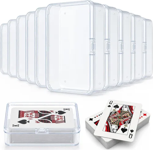 Kitoyz Juego de cartas de plástico transparente, caja de almacenamiento de tarjetas de acrílico compatible con fundas coleccionables para tarjetas
