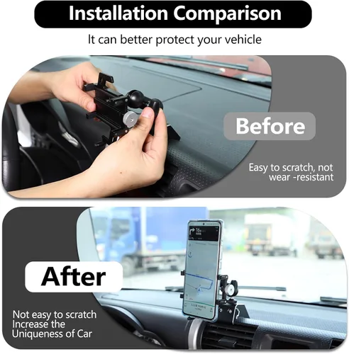 Miniatura 8 de HAPPYHORSE Soporte de teléfono para automóvil compatible con Toyot@ FJ Cruiser 2007-2021, control central de automóvil, lado derecho, soporte