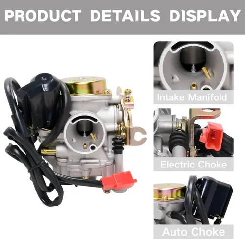 Miniatura 5 de GY6 50CC Carburador para 49CC 50CC 139QMA 139QMB Scooter de 4 tiempos, ciclomotor, motor Taotao, PD18J, ciclomotor, ATV, Go Kart, Quads, Buggy