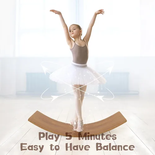 Miniatura 9 de Gentle Monster - Tabla de equilibrio oscilante de madera, juguete de madera natural Montessori para niños pequeños y adultos; juguete de aprendizaje