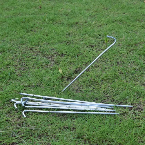 Miniatura 6 de MySit Estacas de tienda de campaña de 9 pulgadas, estacas inflables de metal, 15 unidades, estacas de metal galvanizado de alta resistencia, estacas