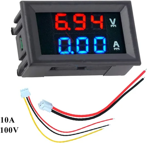 Miniatura 2 de HiLetgo 2pcs 0.28" Voltímetro Digital Amperímetro DC 100V 10A Amp Voltaje Medidor de Corriente Probador 0.28 Pulgadas 3 Bits Azul + Rojo Doble
