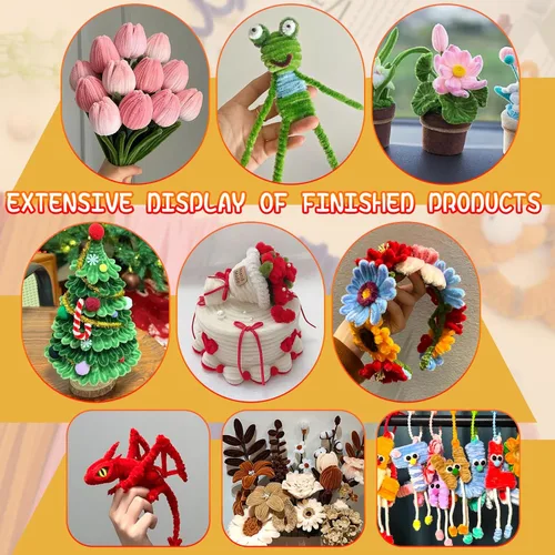 Miniatura 7 de Veroave 60 Piezas de Limpiadores de Tubería Verdes - Limpiadores de Tubería de Chenilla, Compra a Granel de Limpiadores de Tubería para Artesanía
