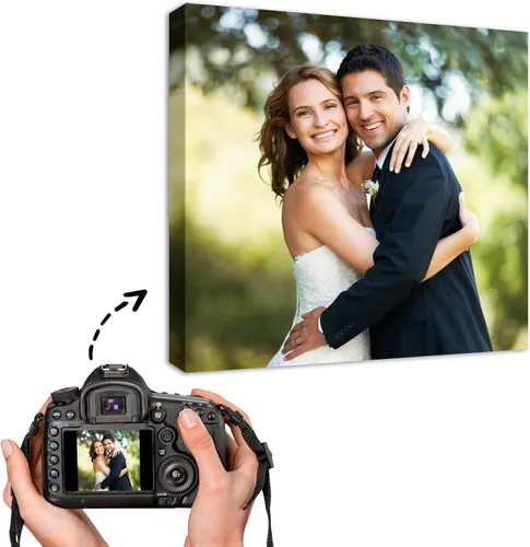 Miniatura 33 de YYYYHPP Impresiones en lienzo con tus fotos, arte de pared personalizado de foto a lienzo, impresión en lienzo para boda, familia, bebé, mascotas