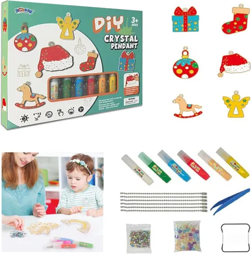 Juego de manualidades y manualidades de pintura de cristal, kit de colgante de cristal para bricolaje, arte de pintura de ventana para niños, kit de