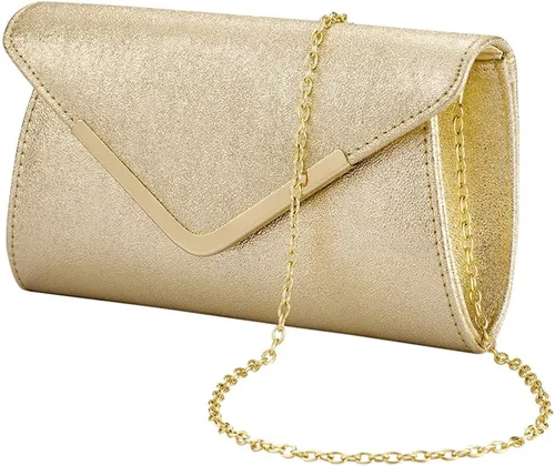Women's Gold Clutch,Gold Clutch Purses For Women Evening Shoulder Crossbody Handbags Bridal Prom Wedding Party Purse