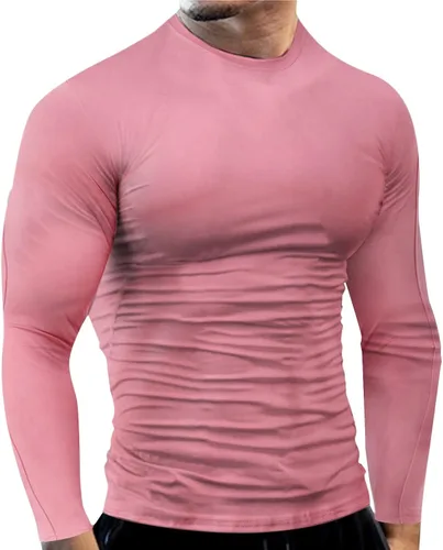 Miniatura 37 de Camisas de compresión atléticas de manga larga para hombre, capa base, camisa de entrenamiento atlético, camisas de compresión, camisetas deportivas